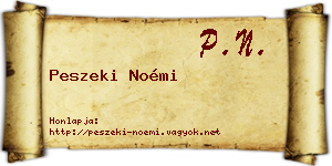Peszeki Noémi névjegykártya